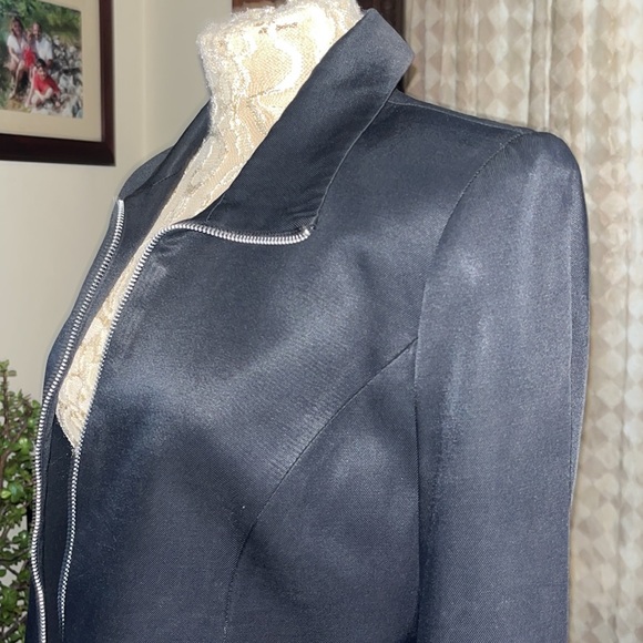 Rare! Henri Bendel - New York smooth crisp black zipper jacket - vintage class - Picture 6 of 12